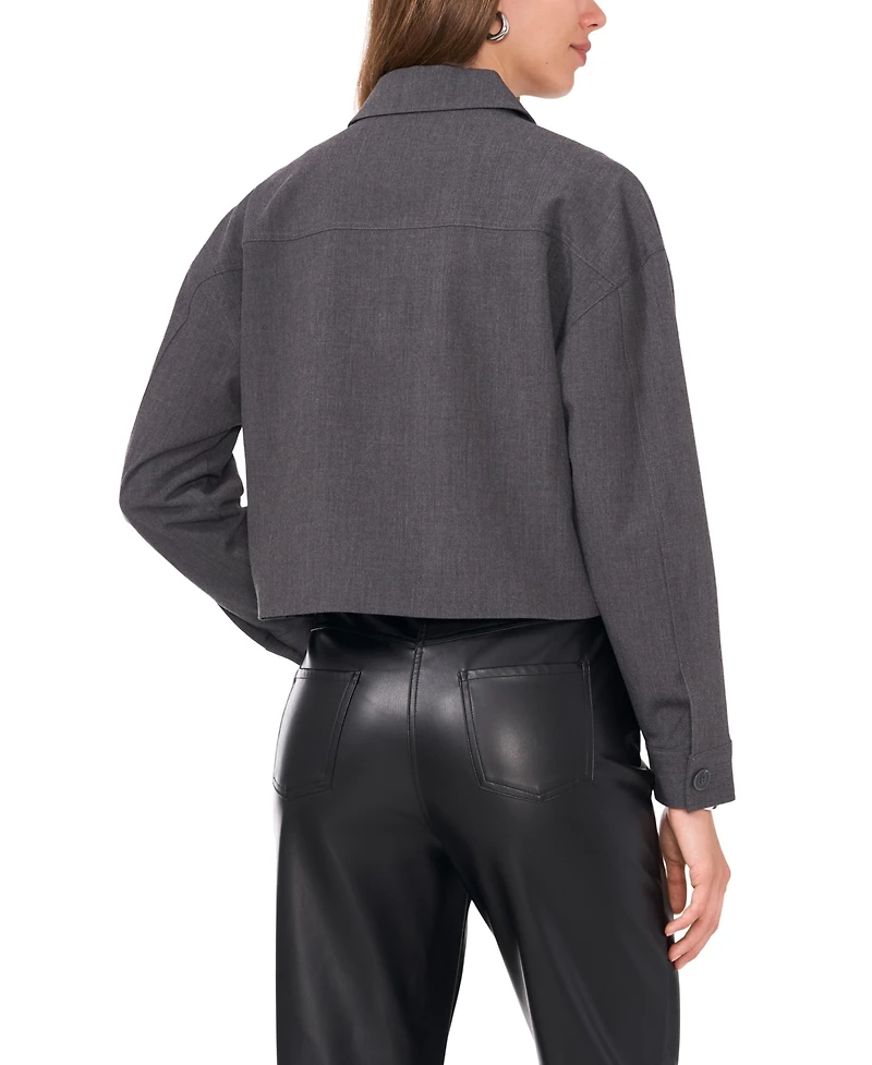 Vince Camuto Women's Cropped Button-Up Shirt Jacket