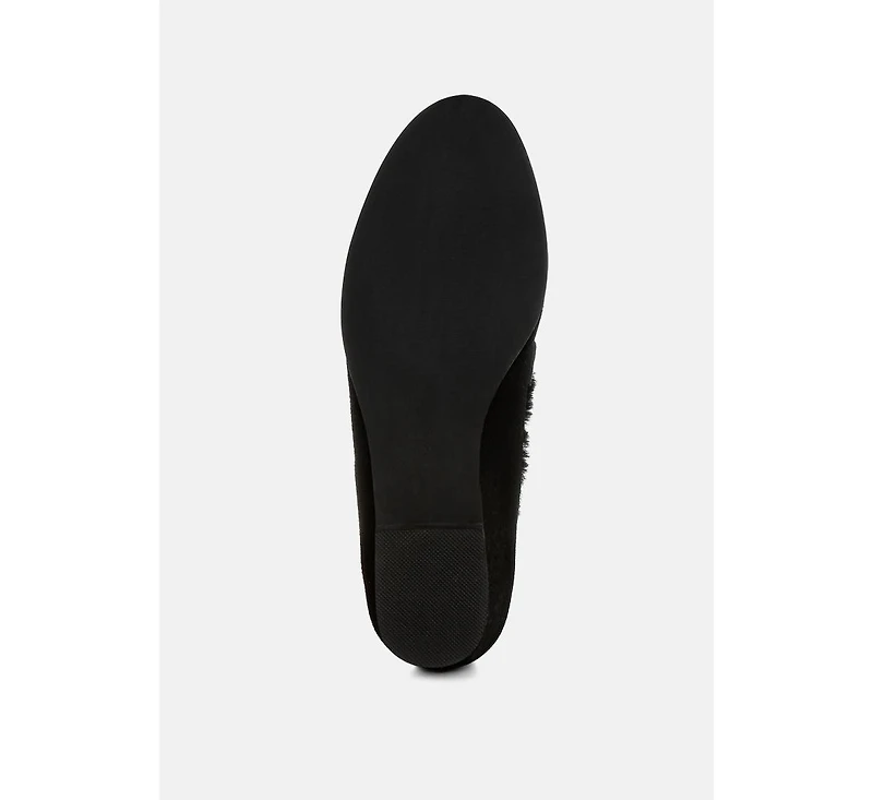 Ohrid Suede & Faux Fur Flat Loafers