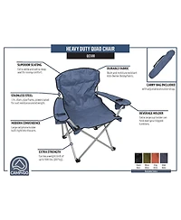 Camp & Go 3 x 2 x 3 ft Green Heavy Duty Folding Quad Chair