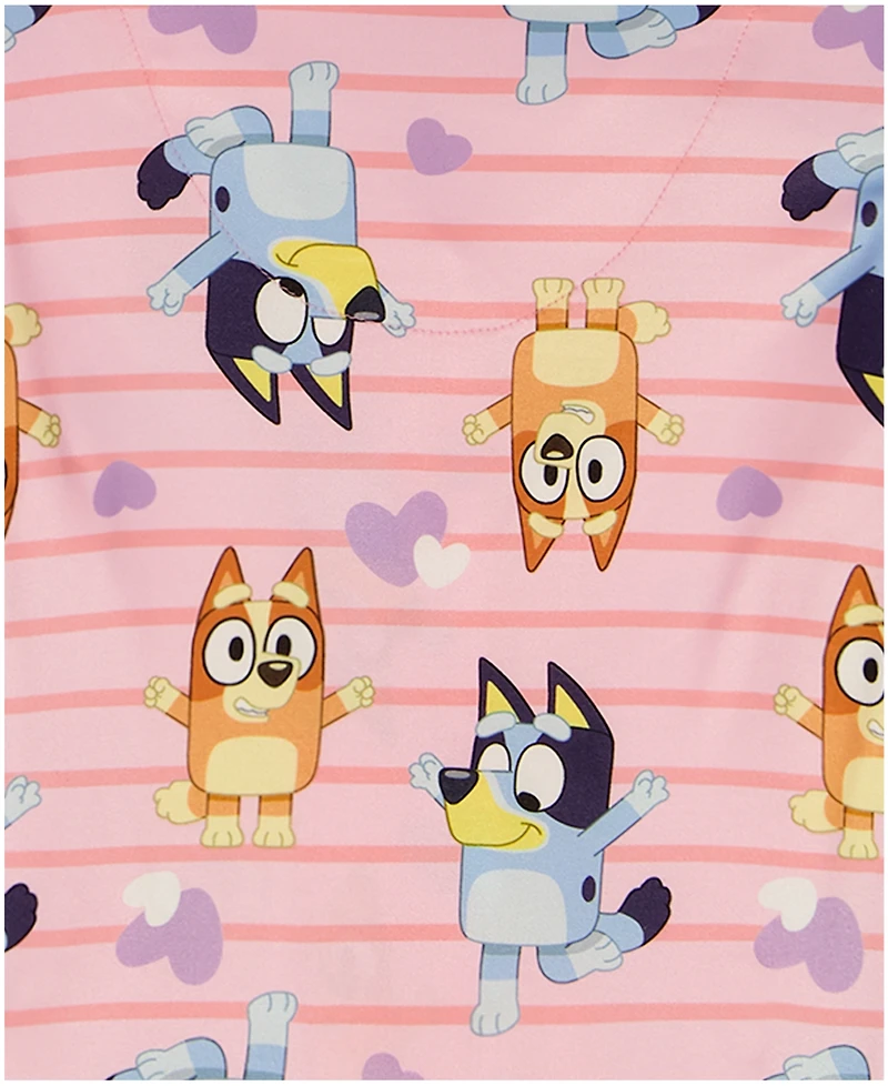 Bluey Girls' Toddler 2T-4T Notch Collar Top and Wide Leg Pants, 2-Piece Pajama Set