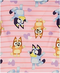 Bluey Girls' Toddler 2T-4T Notch Collar Top and Wide Leg Pants, 2-Piece Pajama Set