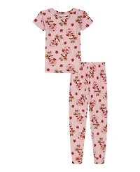 Strawberry Shortcake Girls' 4-10 Berry Cute Top and Pants, 2-Piece Pajama Set