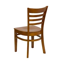 Emma+Oliver 2 Pack Ladder Back Wooden Restaurant Chair