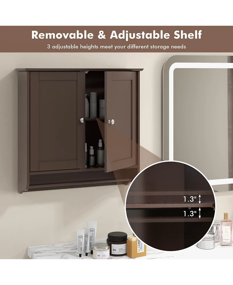 Volenca Wall-Mount Bathroom Medicine Cabinet with Storage and Towel Bar