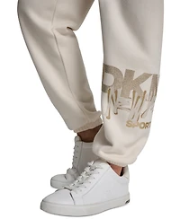 Dkny Women's Graffiti Rhinestone Logo High-Rise Relaxed-Fit Joggers