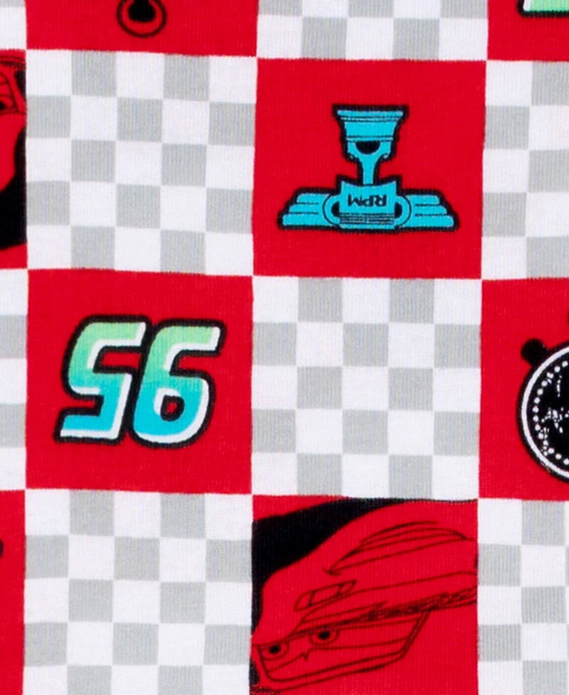 Cars Boys' Toddler 2T-4T McQueen Graphic Tops, Shorts, and Pants, 4-Piece Pajama Set