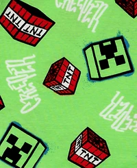 Minecraft Boys' 6-12 Street Creeper Graphic Tops, Shorts, and Pants, 4-Piece Pajama Set