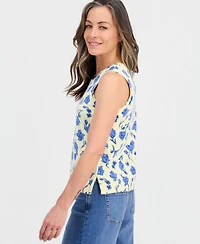 Style & Co Petite Poetic Floral Feminine Tank Sweater, Macy's Exclusive