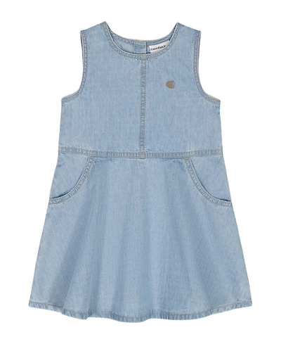 Calvin Klein Girls' Toddler 2T-4T Sleeveless Denim Dress