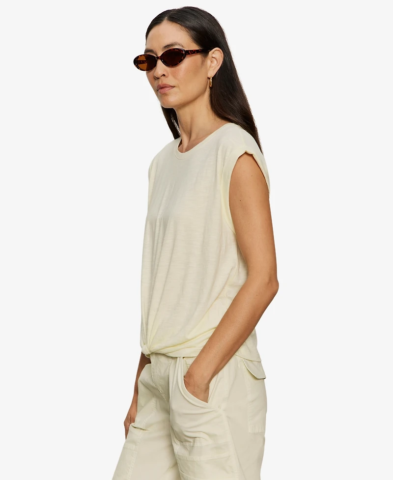 Sanctuary Women's Knot-Front Crewneck Muscle Tee