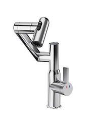 Rainsken Kitchen Faucet with Pull Down Sprayer, High Arc 360° Swivel Brushed Nickel, 3-Mode Spray Head, for Farmhouse Modern Laundry Rv Bar