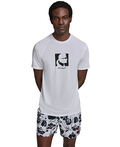 Karl Lagerfeld Paris Men's Short-Sleeve Icon Rashguard