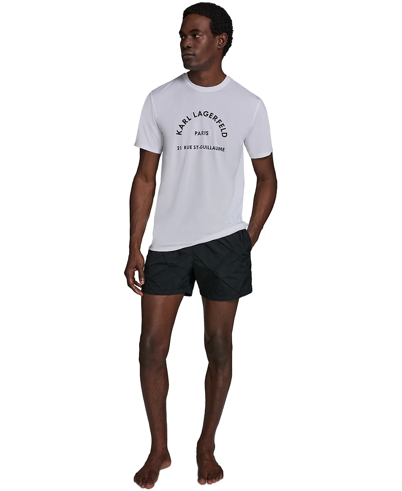 Karl Lagerfeld Paris Men's Short-Sleeve Arch Logo Rashguard