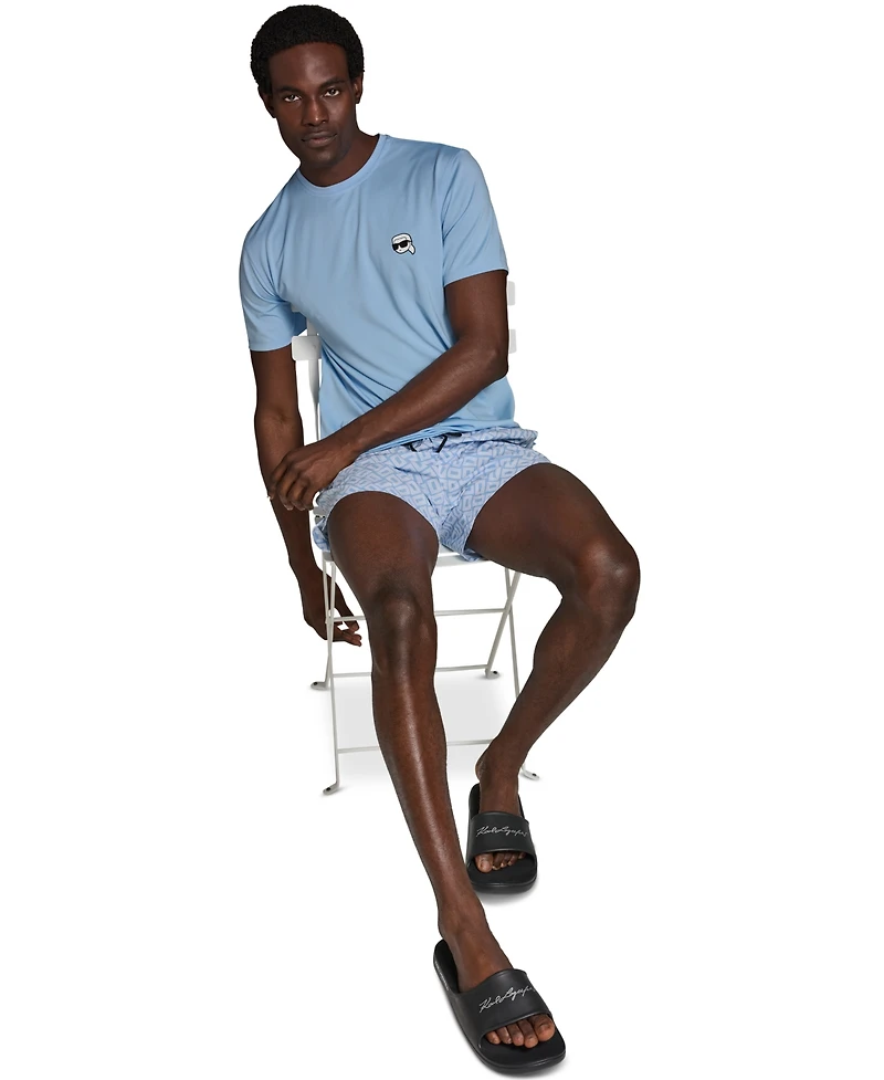 Karl Lagerfeld Paris Men's Short-Sleeve Doll Head Rashguard