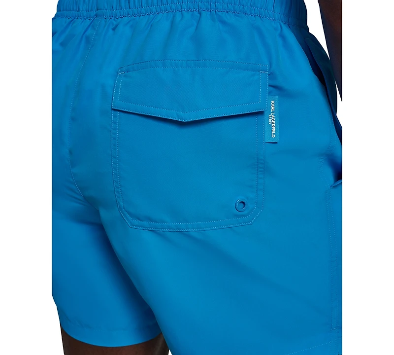 Karl Lagerfeld Paris Men's Logo Patch Volley Shorts