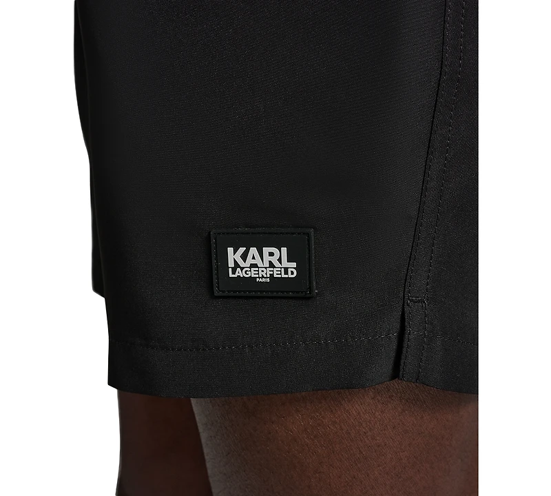 Karl Lagerfeld Paris Men's Logo Patch Volley Shorts