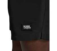 Karl Lagerfeld Paris Men's Logo Patch Volley Shorts