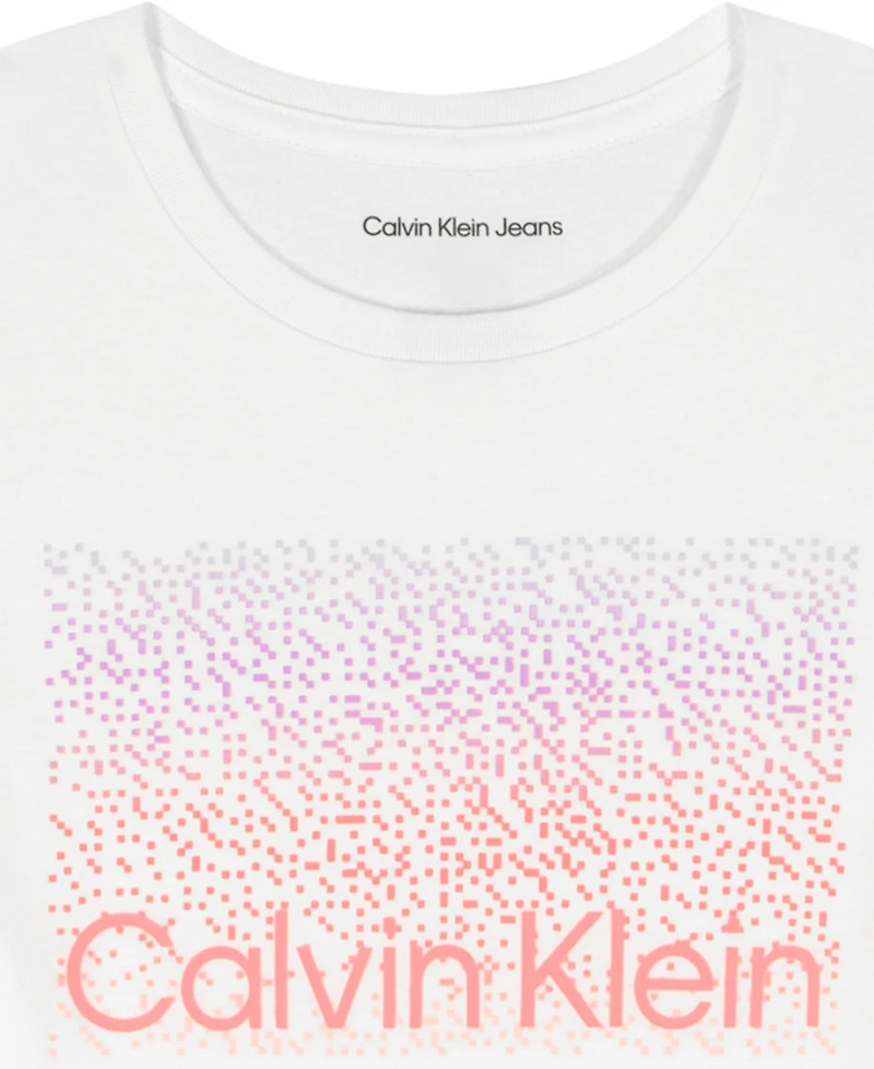 Calvin Klein Girls' 7-16 Ck Ombre Logo Short-Sleeve T-Shirt