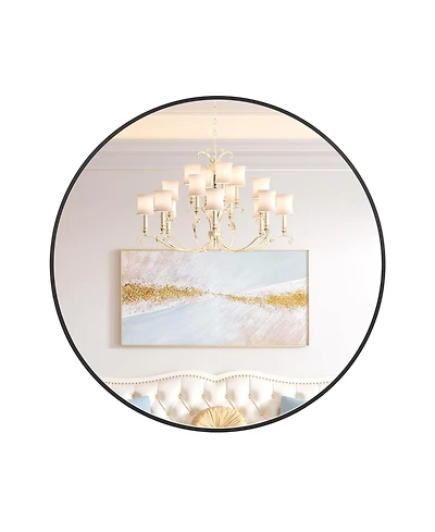 Homfan Round Mirror, Circle Mirror, Round Mirrors for Bathrooms, Entryways, Living Rooms, Bedrooms & Vanity Decor