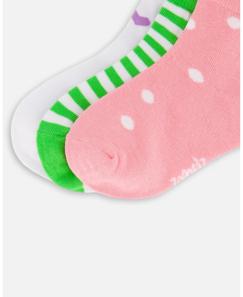 Deux par Girl Socks (3 Pairs) Striped