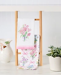 Lenox Elegant Bouquet Ribbon 2-Pack Kitchen Towels, 18" x 28"