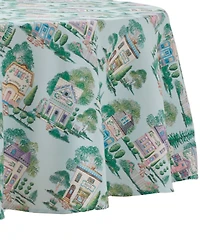 Lenox Spice Village Cottage Design Round Tablecloth, 70"