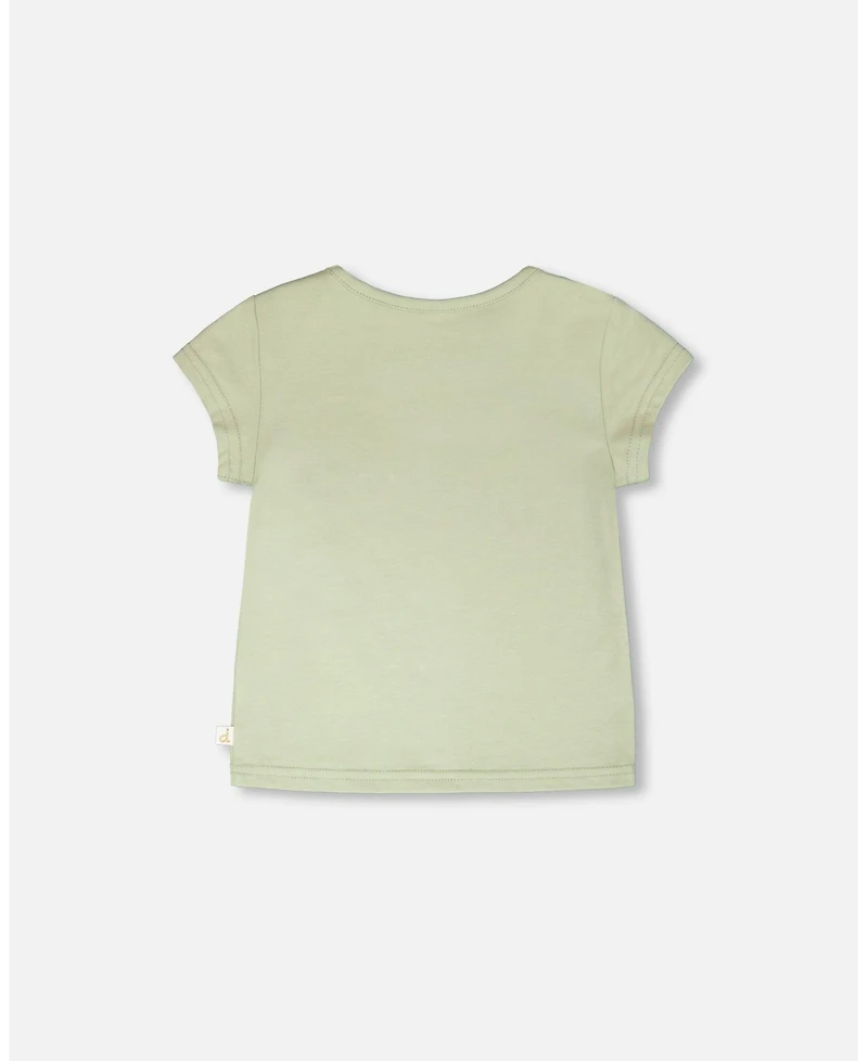 Deux par Deux Big Girls ganic Cotton Jersey T-Shirt Light Khaki Green