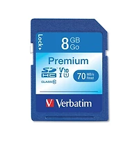 Verbatim 96318 8GB Uhs-1 V10 U1 Class 10 Premium Sdhc Memory Card Up to 70MB/s Read Speed