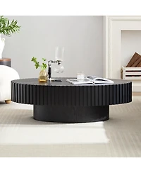 Boyel Living Modern Handcraft Drum Coffee Table - 43.7-Inch Oval Small