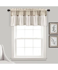 Lush Decor Linen Button Farmhouse Valance, Linen - Kitchen Curtains Valances