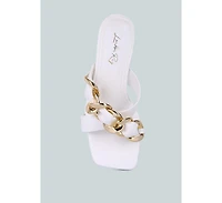 Womens Celie Woven Strap Mid Heel Sandals