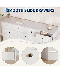 gaomon 12 Drawers Wooden Dressers for Bedroom, Wood Chest of Drawers Clothes Storage Organizer for Living Room, Hallway, Modern Wide Tv Stand Dresser