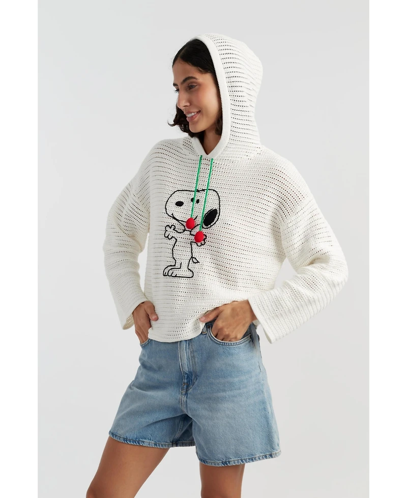 Chinti & Parker Women's Cotton Snoopy Crochet Hoodie