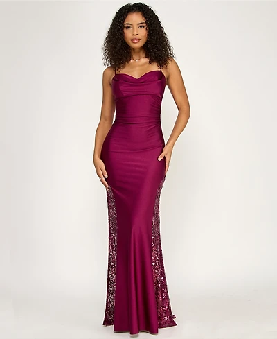 Katia Rae Juniors' Cowl Neck Gown