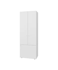 Fm Furniture Tolleson 3-Door Tall Wardrobe Cabinet with 4 Shelves – Freestanding Storage Armoire for Bedroom or Entryway, White
