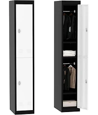 Gaomon 71" Heavy Duty Lockable Metal Locker Cabinet with Hanging Rod & 2 Shelves
