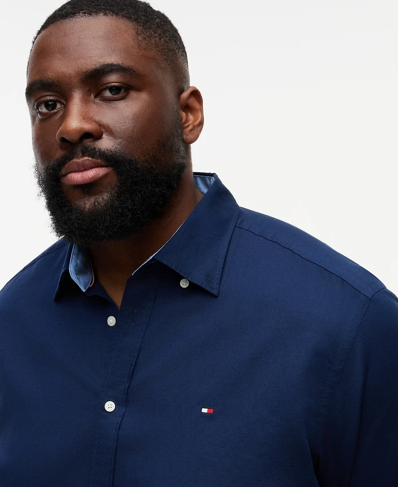 Tommy Hilfiger Men's Big & Tall Button-Front Short-Sleeve Shirt