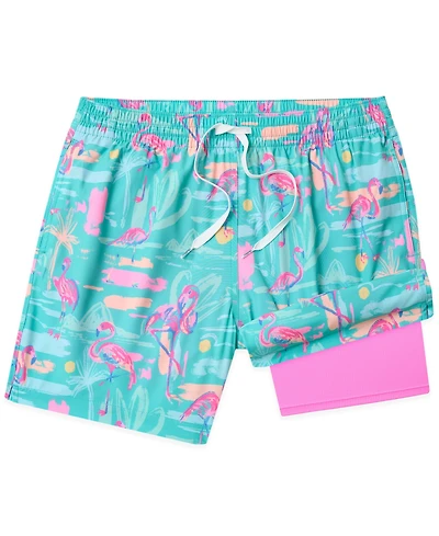 Chubbies Men's Single and Ready To Flamingle Classic 5.5" Swim Trunks