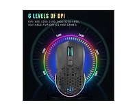 Risokeys Dual-Mode Wireless Gaming Mouse, 2.4G + Bluetooth 5.1, 6 Adjustable Dpi 800-4800, Rgb Backlit