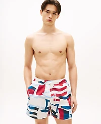 Tommy Hilfiger Men's Print Drawstring 5" Swim Trunks