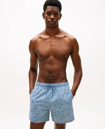 Tommy Hilfiger Men's Print Drawstring 5" Swim Trunks
