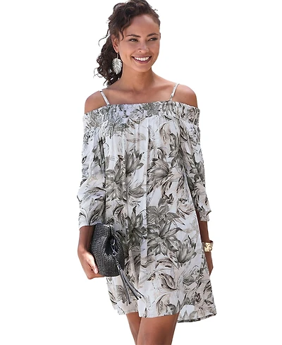 Lascana Women's Off The Shoulder Patterned Dress