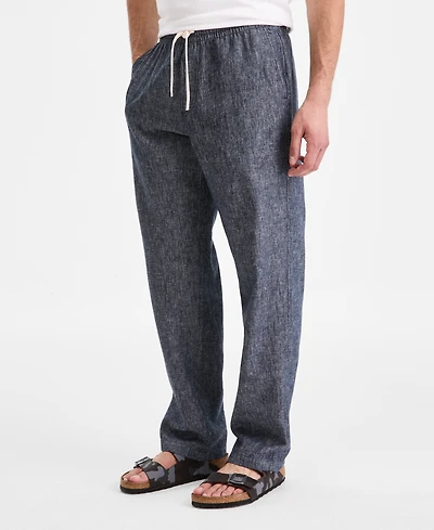 Sun + Stone Men's Linen Blend Straight Leg Pants, Macy's Exclusive
