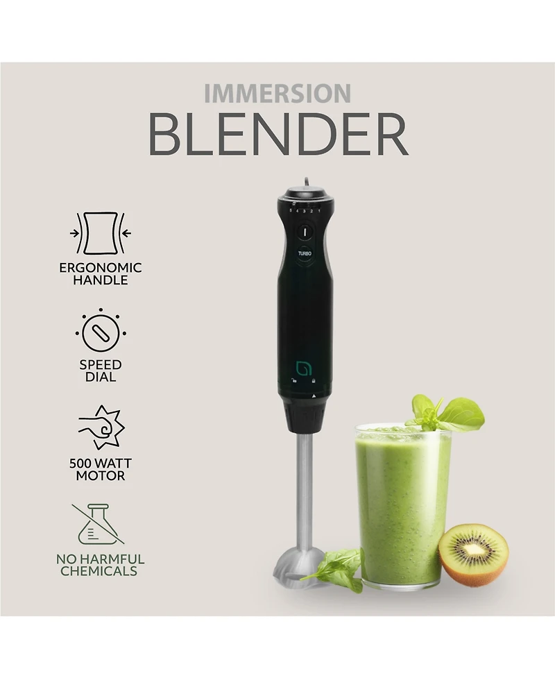 Willow Kitchen 5-Speed Immersion Hand Blender with Turbo Mode - Powerful Blending for Smoothies, Soups, and Baby Food
