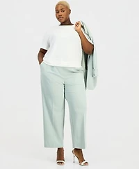 Anne Klein Essentials Notch Collar Kissing Front Blazer Pull On High Rise Pant