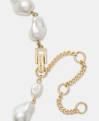 Givenchy Pave Nugget & Imitation Pearl Statement Necklace, 16" + 3" extender