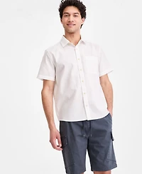 Sun + Stone Men's Devin Linen Blend Woven Short-Sleeve Shirt, Macy's Exclusive