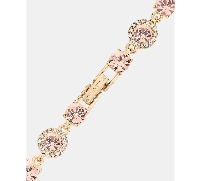 Givenchy Gold-Tone Boxed Blue Pave Halo Bracelet And Earring Set