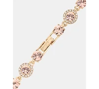 Givenchy Gold-Tone Boxed Blue Pave Halo Bracelet And Earring Set