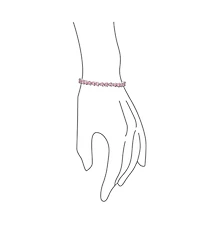 Bling Jewelry Romantic Cz Hearts Shape Tennis Bracelet Silver Plated Rhodium 7-7.5 Inch